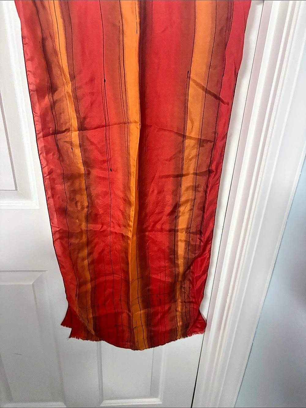 Abstract scarf in Red & Orange 16 x 64